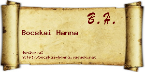 Bocskai Hanna névjegykártya